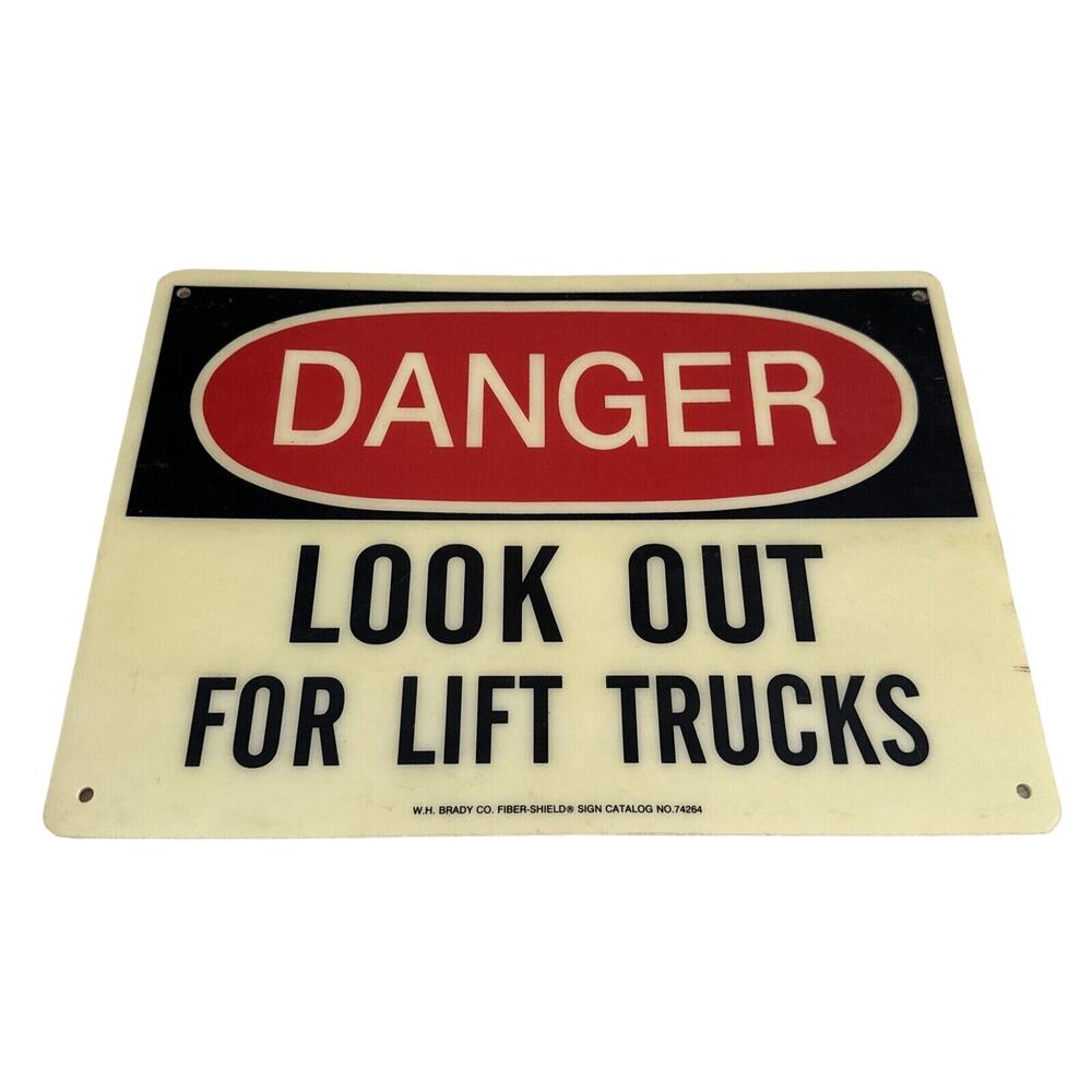 VTG Danger Look Out For Lift Trucks Fiber Shield No 74264